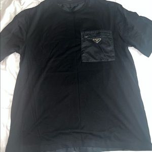 Prada, cotton shirt with Nylon pocket